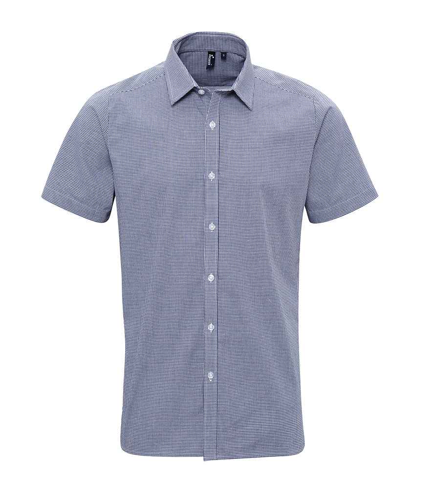 Premier Gingham Short Sleeve Shirt - Navy/White