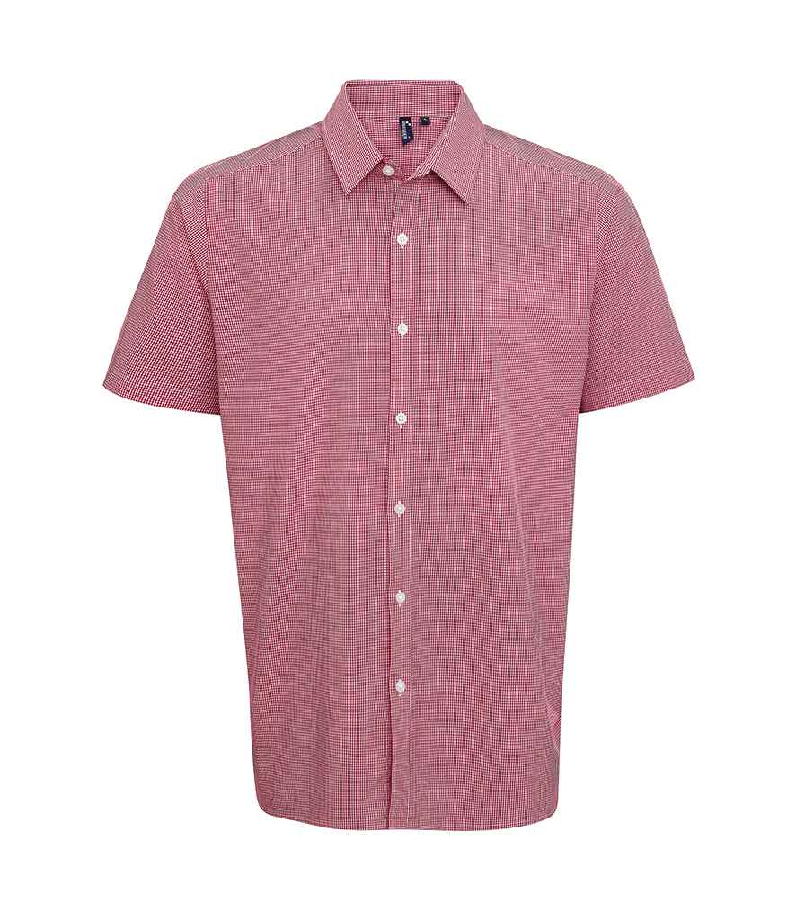 Premier Gingham Short Sleeve Shirt - Red/White