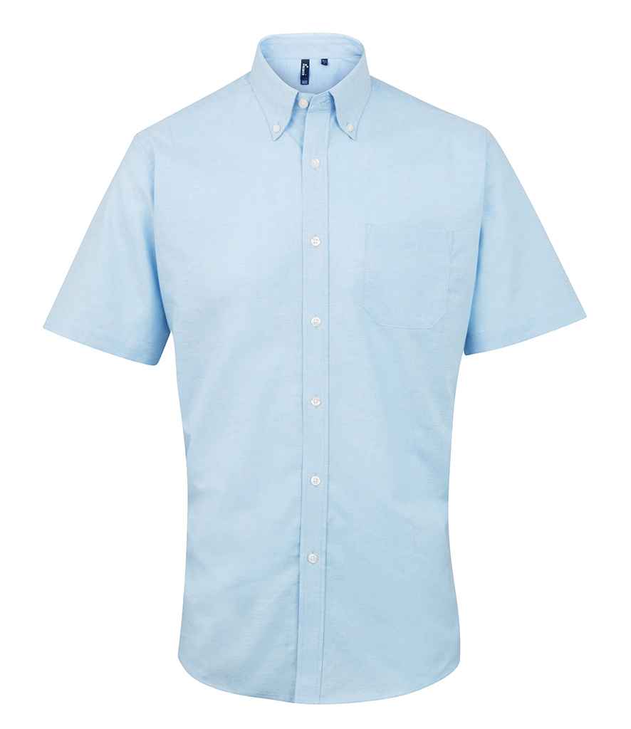Premier Signature Short Sleeve Oxford Shirt - Light Blue