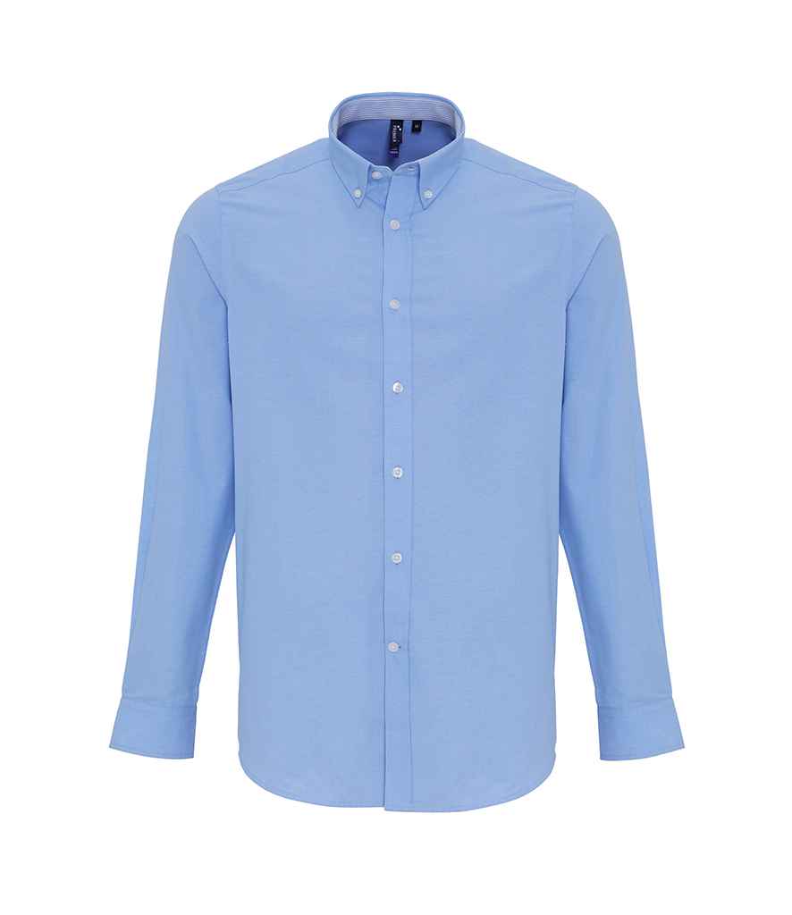 Premier Long Sleeve Striped Oxford Shirt - Oxford Blue