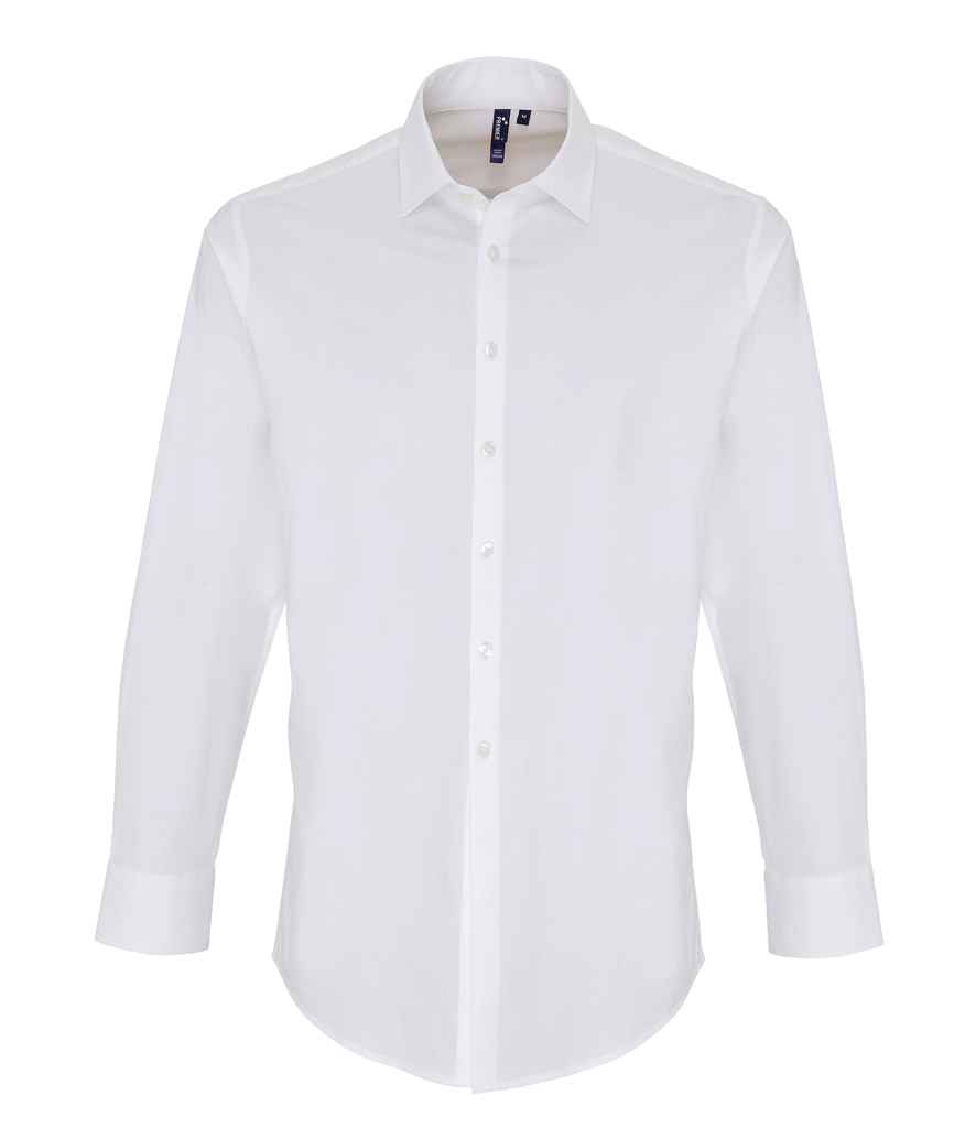 Premier Long Sleeve Stretch Fit Poplin Shirt - White