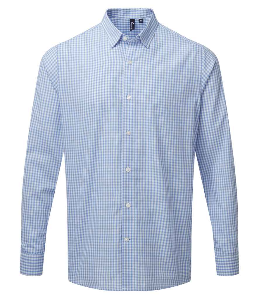 Premier Maxton Check Long Sleeve Shirt - Light Blue/White
