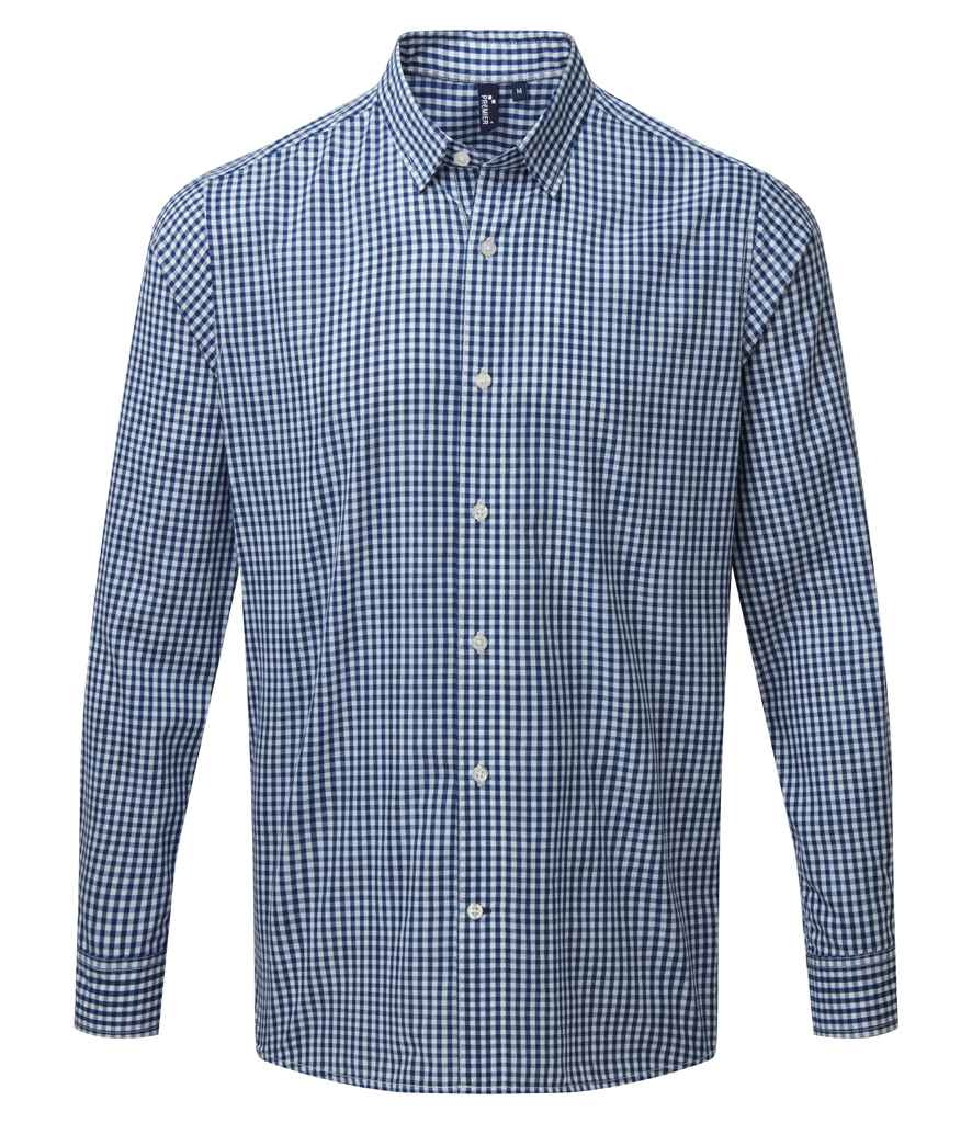 Premier Maxton Check Long Sleeve Shirt - Navy/White