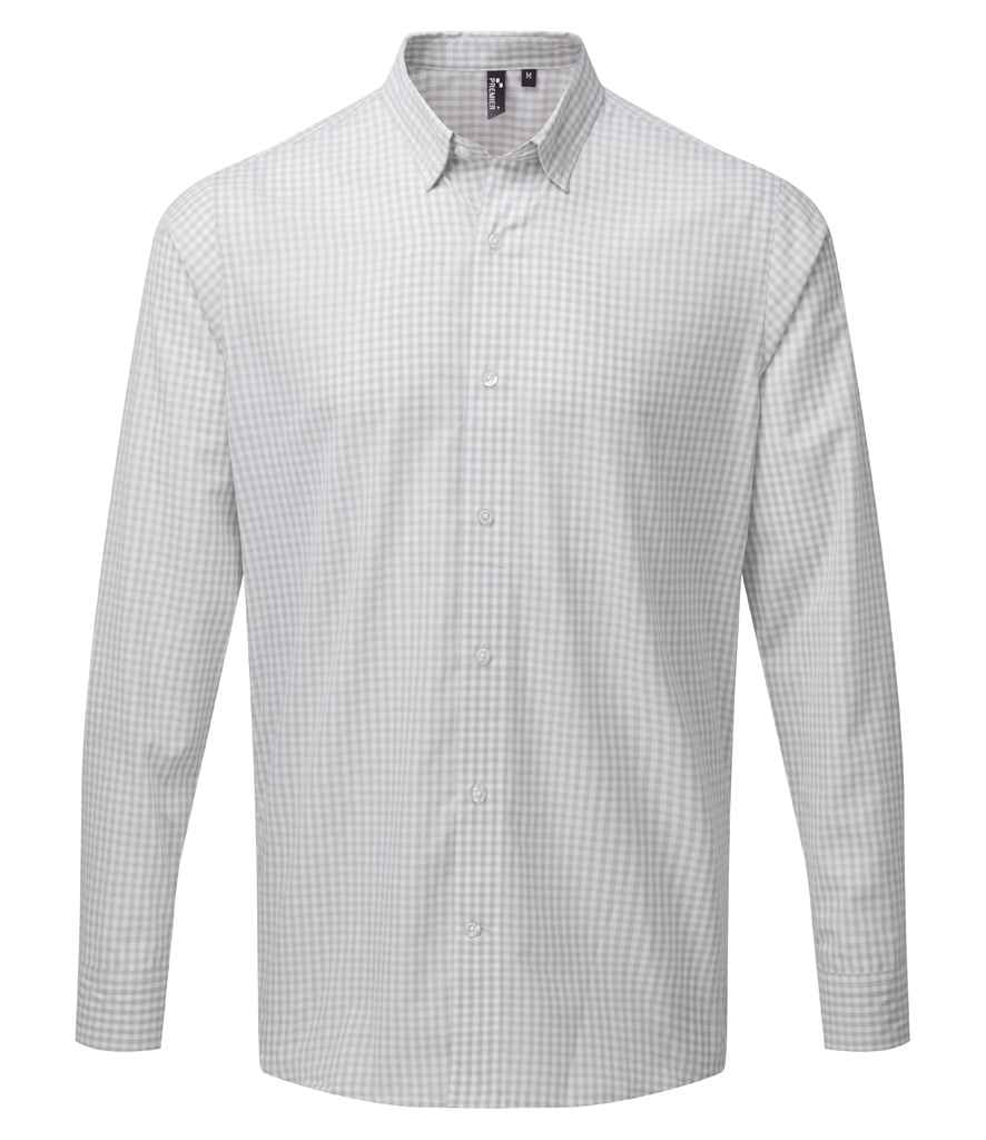 Premier Maxton Check Long Sleeve Shirt - Silver/White