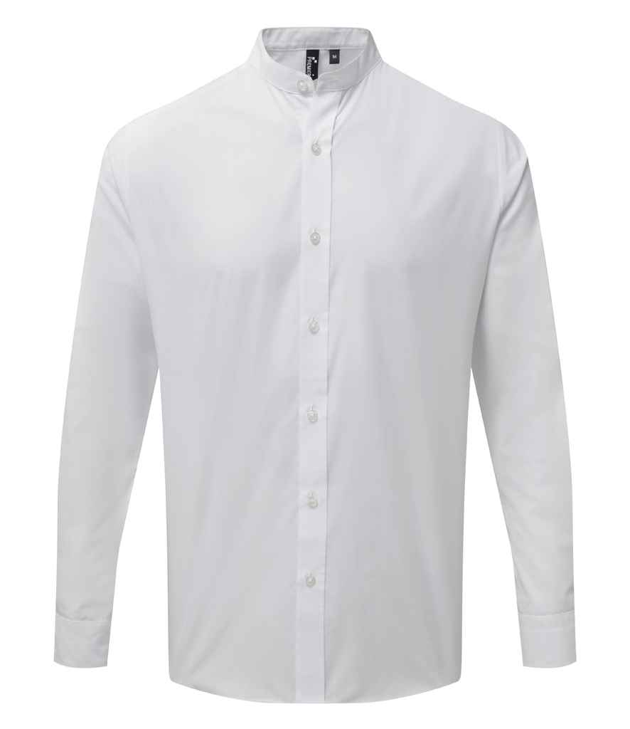 Premier Long Sleeve Grandad Shirt - White