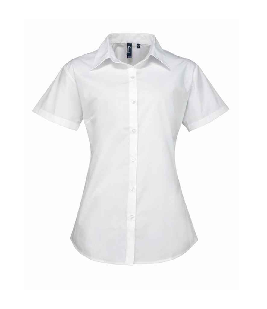 Premier Ladies Supreme Short Sleeve Poplin Shirt - White
