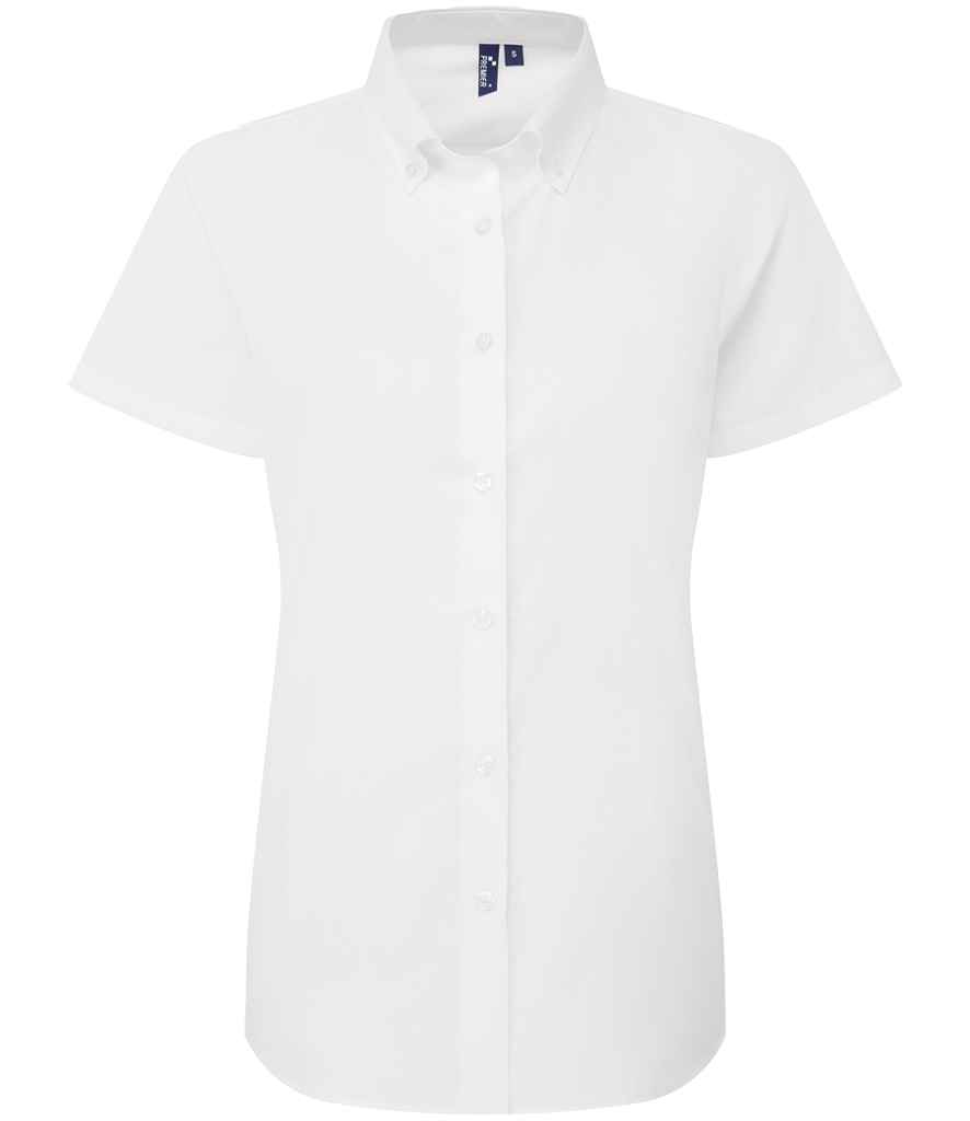 Premier Ladies Supreme Short Sleeve Oxford Shirt - White