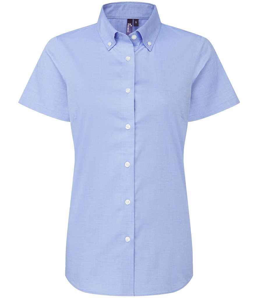 Premier Ladies Supreme Short Sleeve Oxford Shirt - Oxford Blue