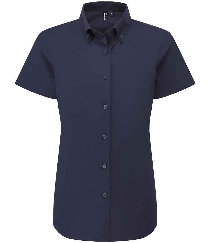 Premier Ladies Supreme Short Sleeve Oxford Shirt - Navy