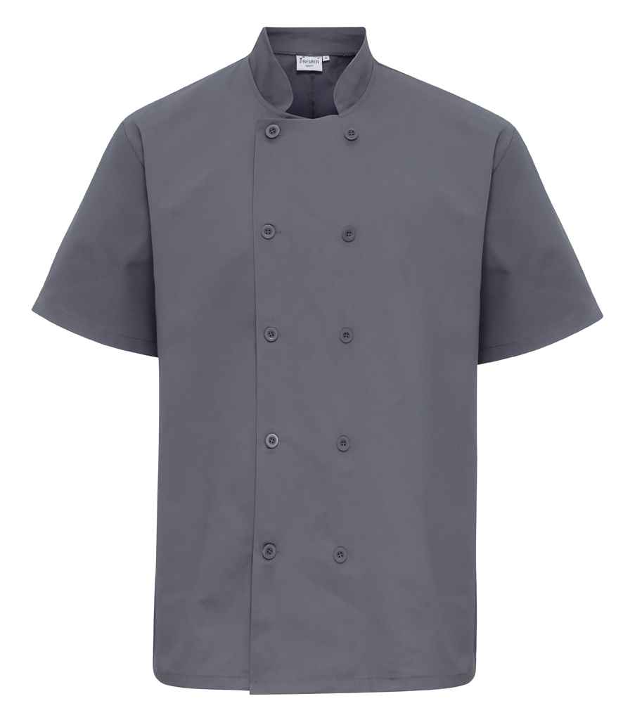 Premier Short Sleeve Chef's Jacket - Steel