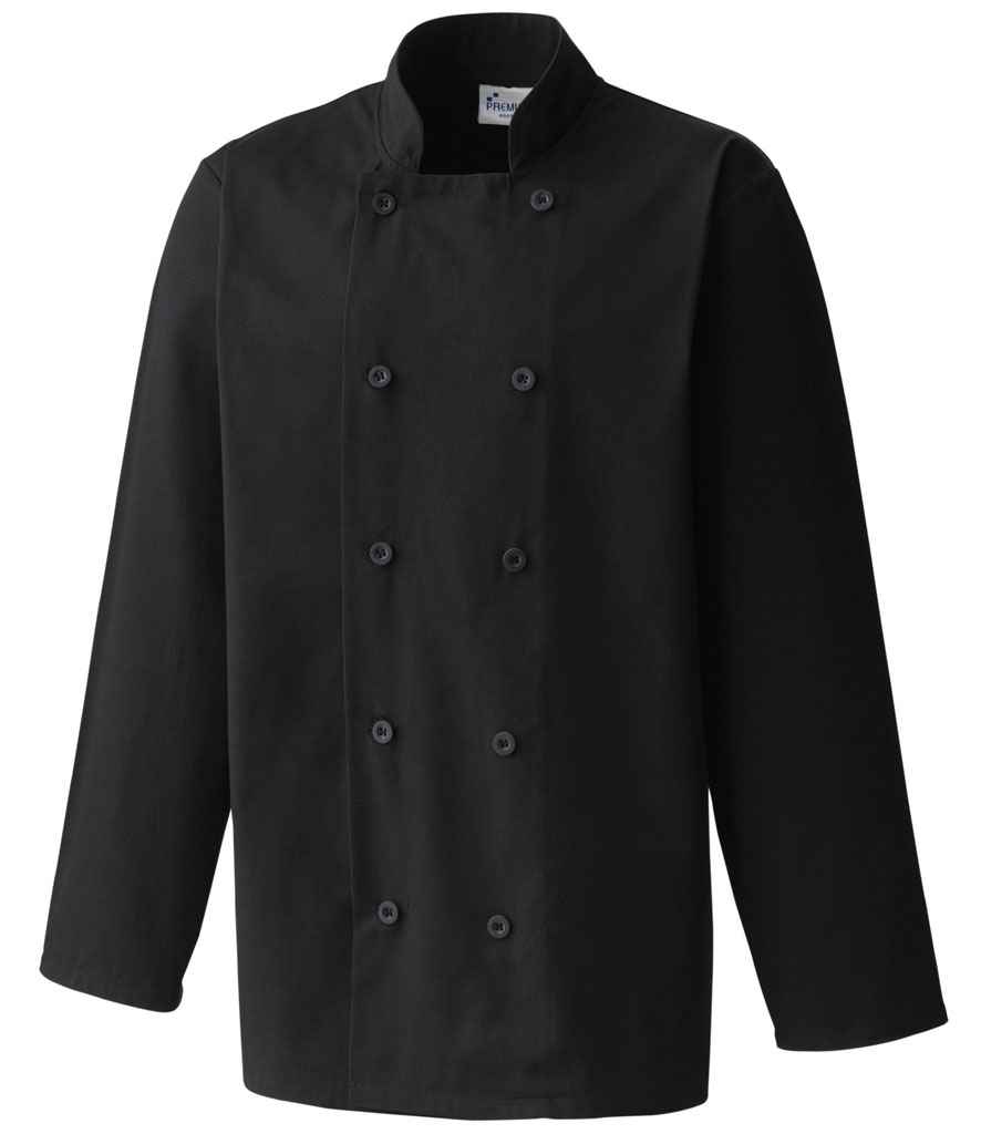 Premier Long Sleeve Chef's Jacket - Black