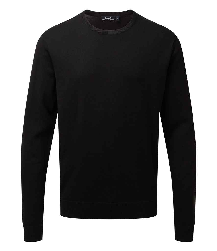 Premier Cotton Rich Crew Neck Sweater - Black