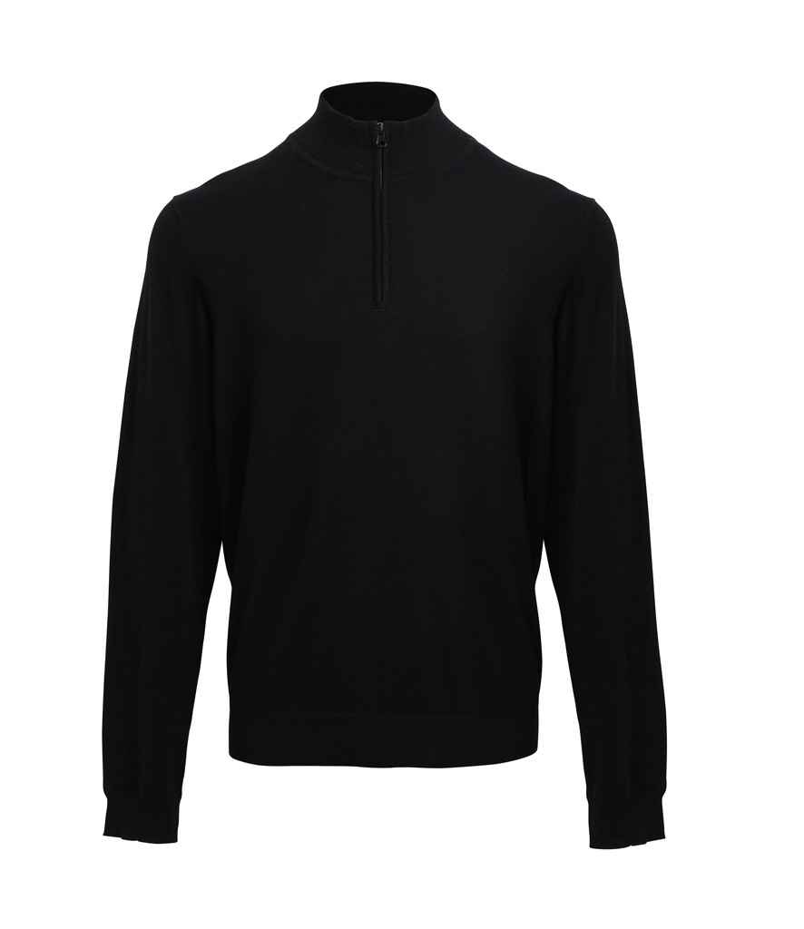 Premier Zip Neck Sweater - Black