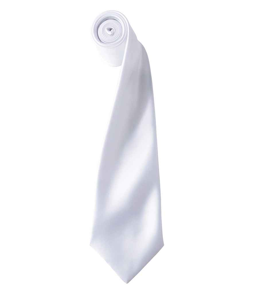 Premier 'Colours' Satin Tie - White