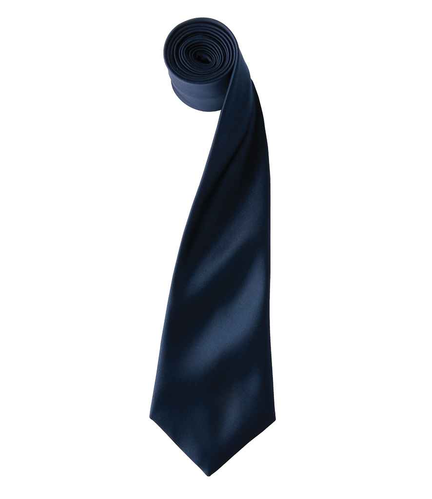 Premier 'Colours' Satin Tie - Navy