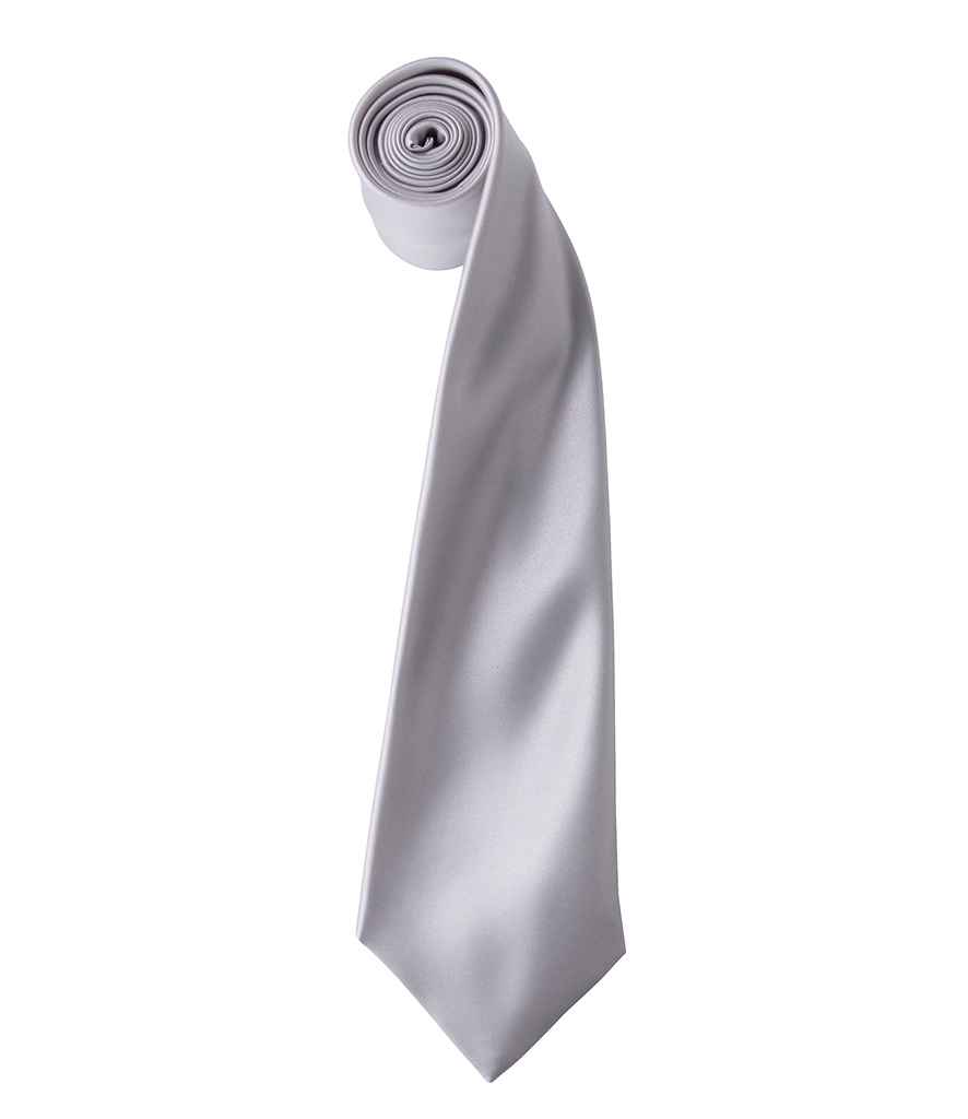 Premier 'Colours' Satin Tie - Silver