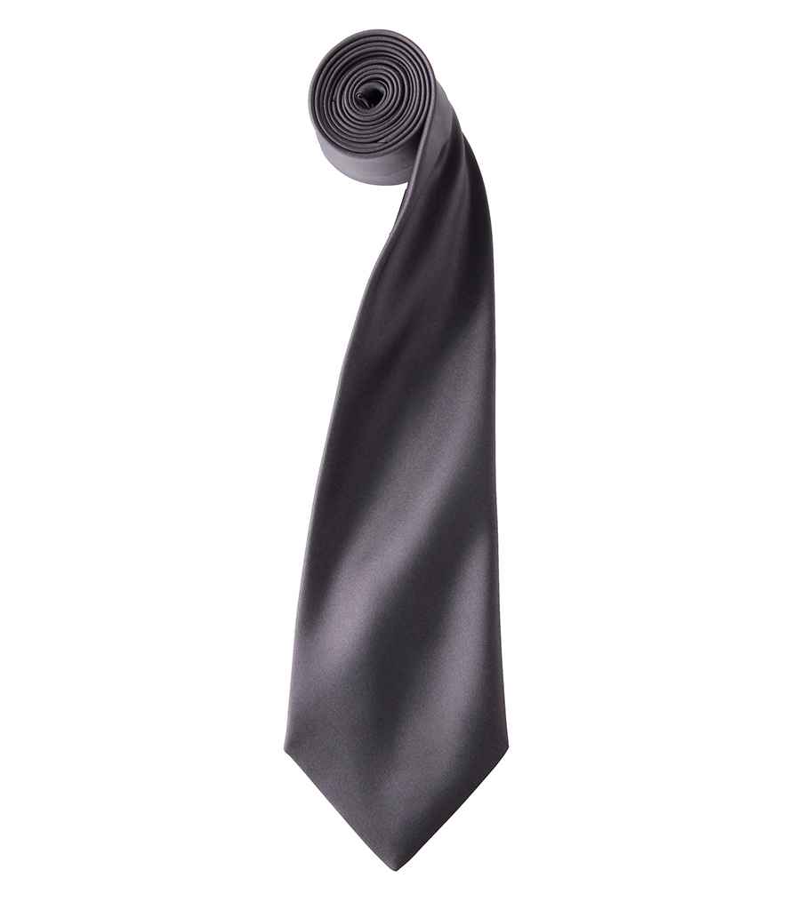 Premier 'Colours' Satin Tie - Dark Grey