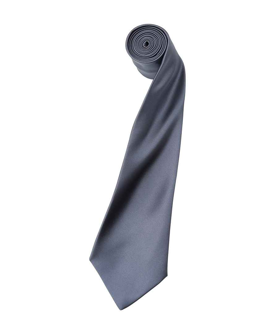 Premier 'Colours' Satin Tie - Steel