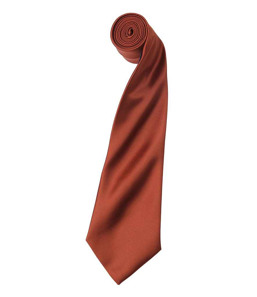 Premier 'Colours' Satin Tie - Chestnut
