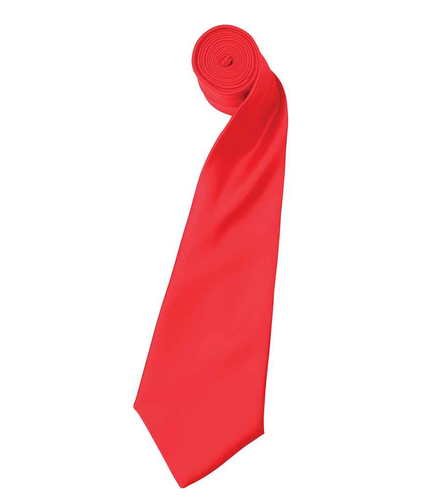 Premier 'Colours' Satin Tie - Strawberry Red