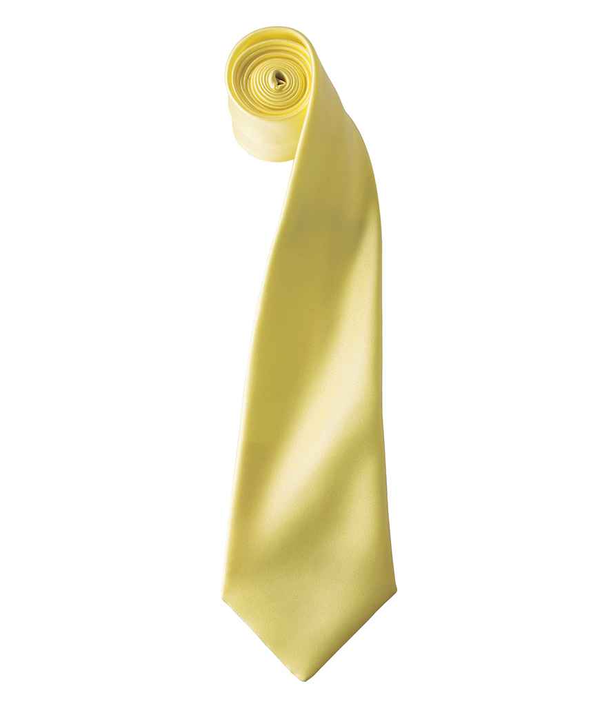 Premier 'Colours' Satin Tie - Lemon