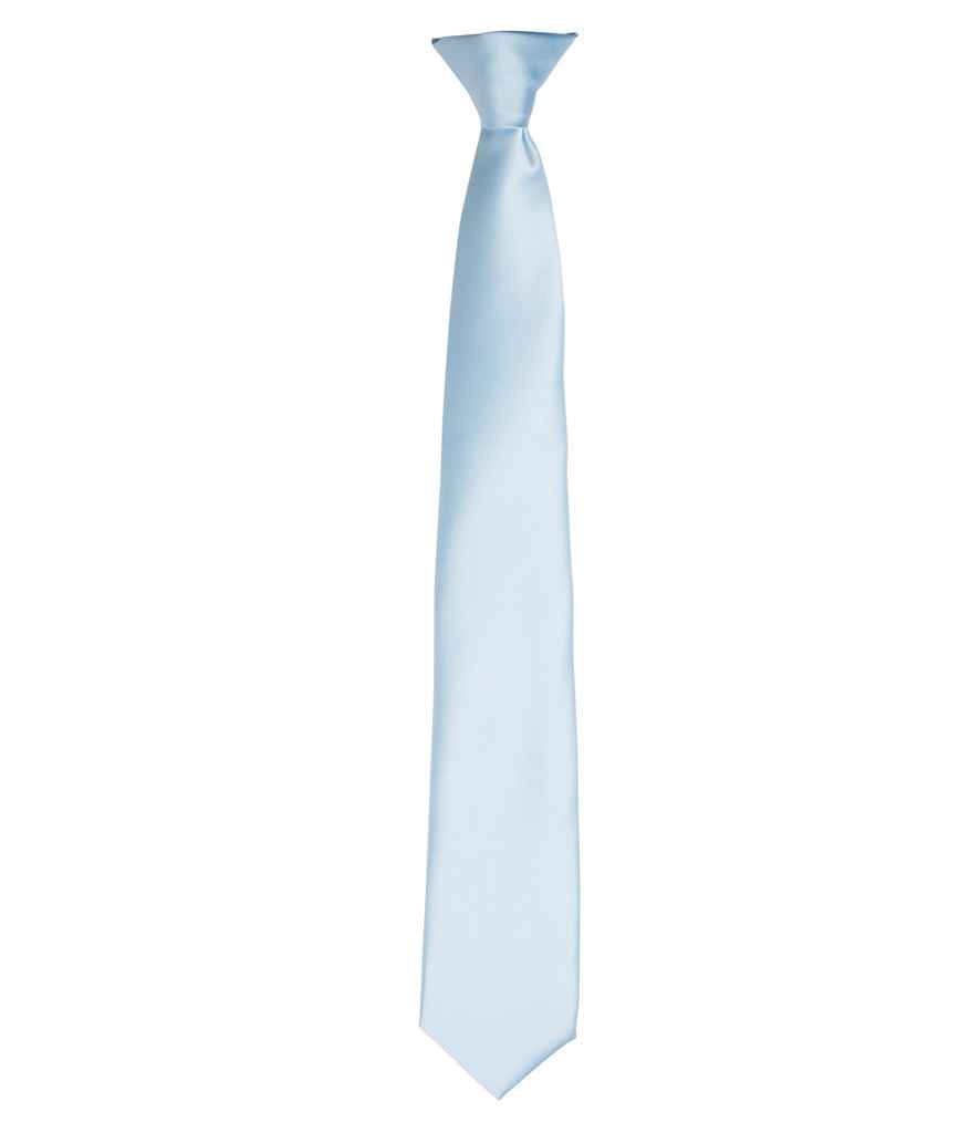 Premier 'Colours' Satin Clip Tie - Light Blue