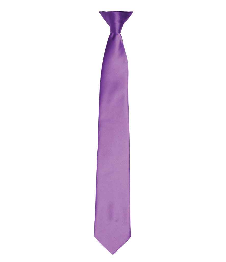 Premier 'Colours' Satin Clip Tie - Rich Violet