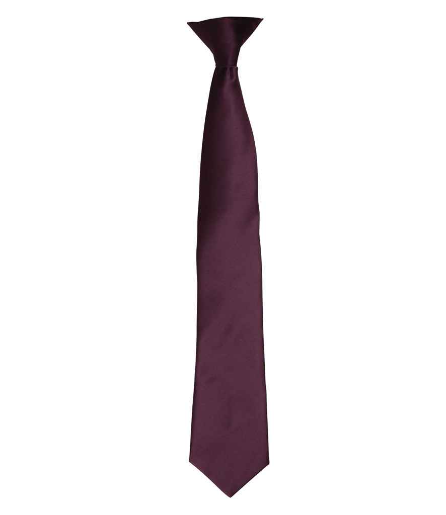 Premier 'Colours' Satin Clip Tie - Aubergine