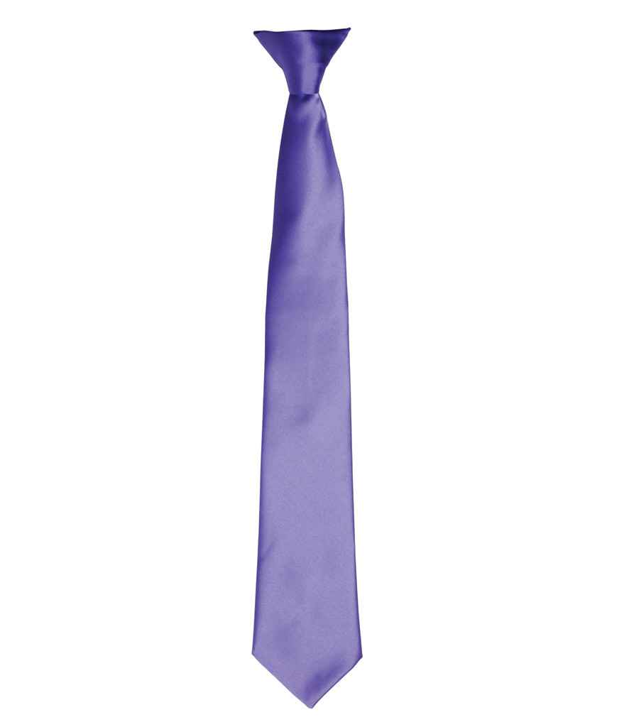 Premier 'Colours' Satin Clip Tie - Purple