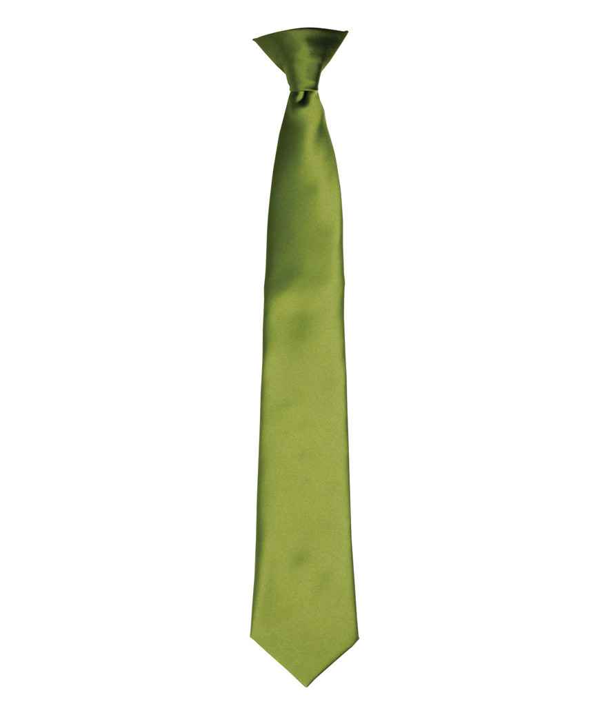 Premier 'Colours' Satin Clip Tie - Oasis Green
