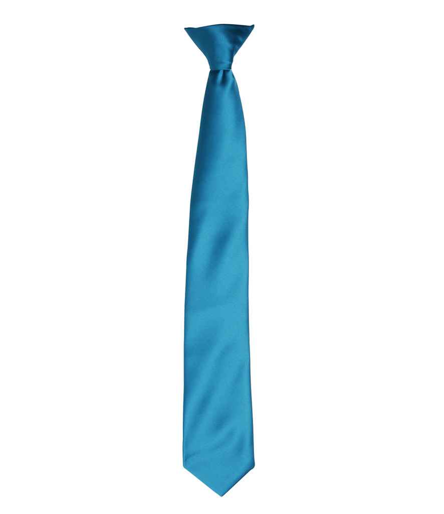 Premier 'Colours' Satin Clip Tie - Teal