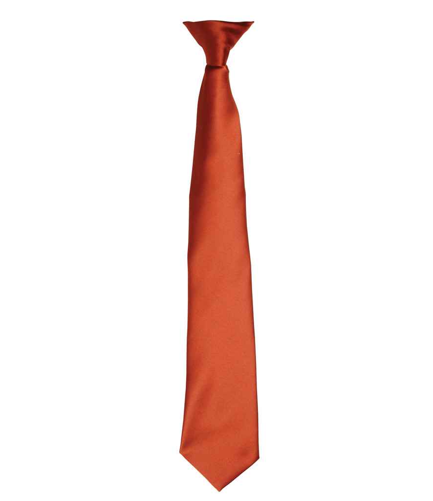 Premier 'Colours' Satin Clip Tie - Chestnut