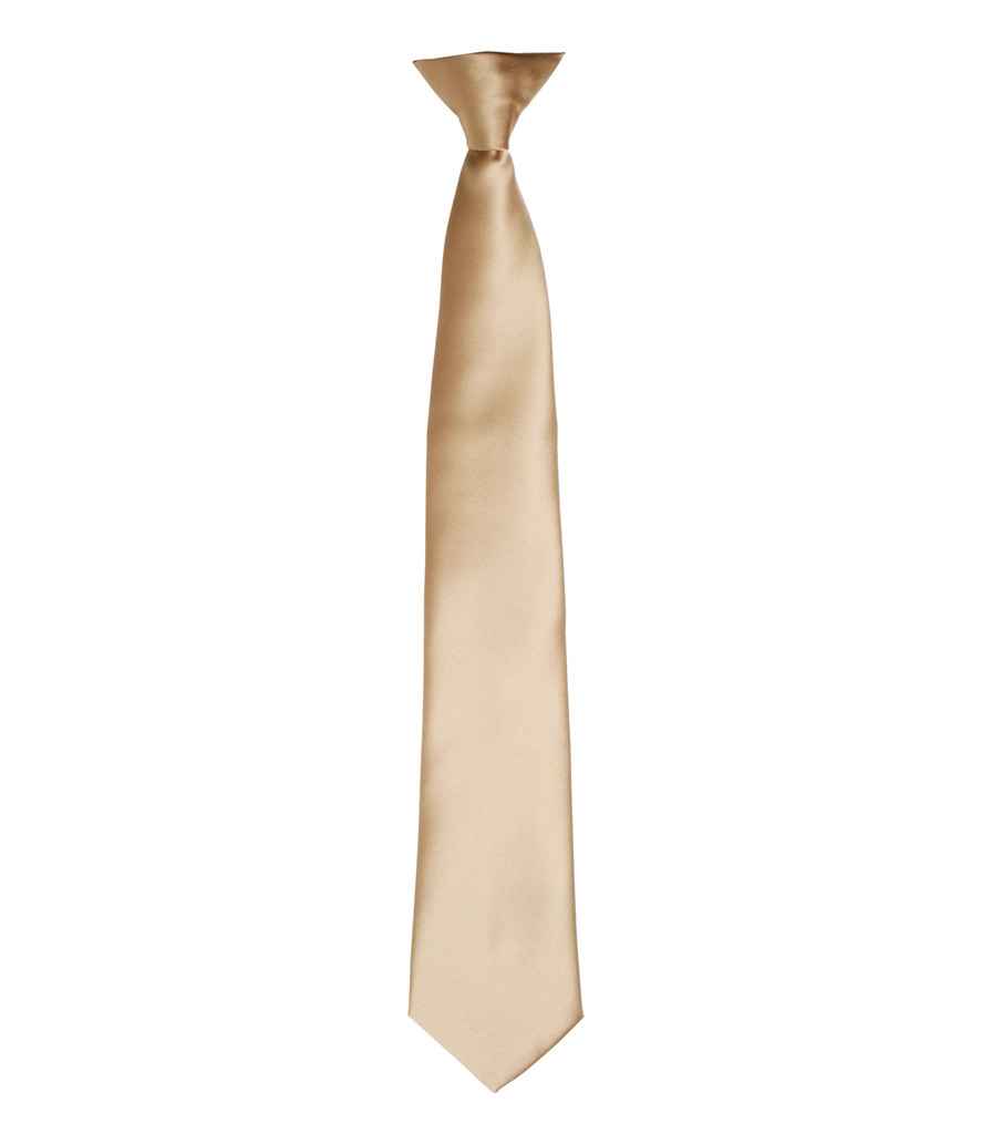 Premier 'Colours' Satin Clip Tie - Khaki