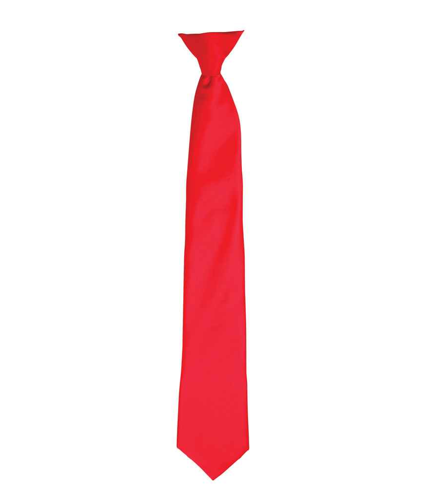 Premier 'Colours' Satin Clip Tie - Strawberry Red