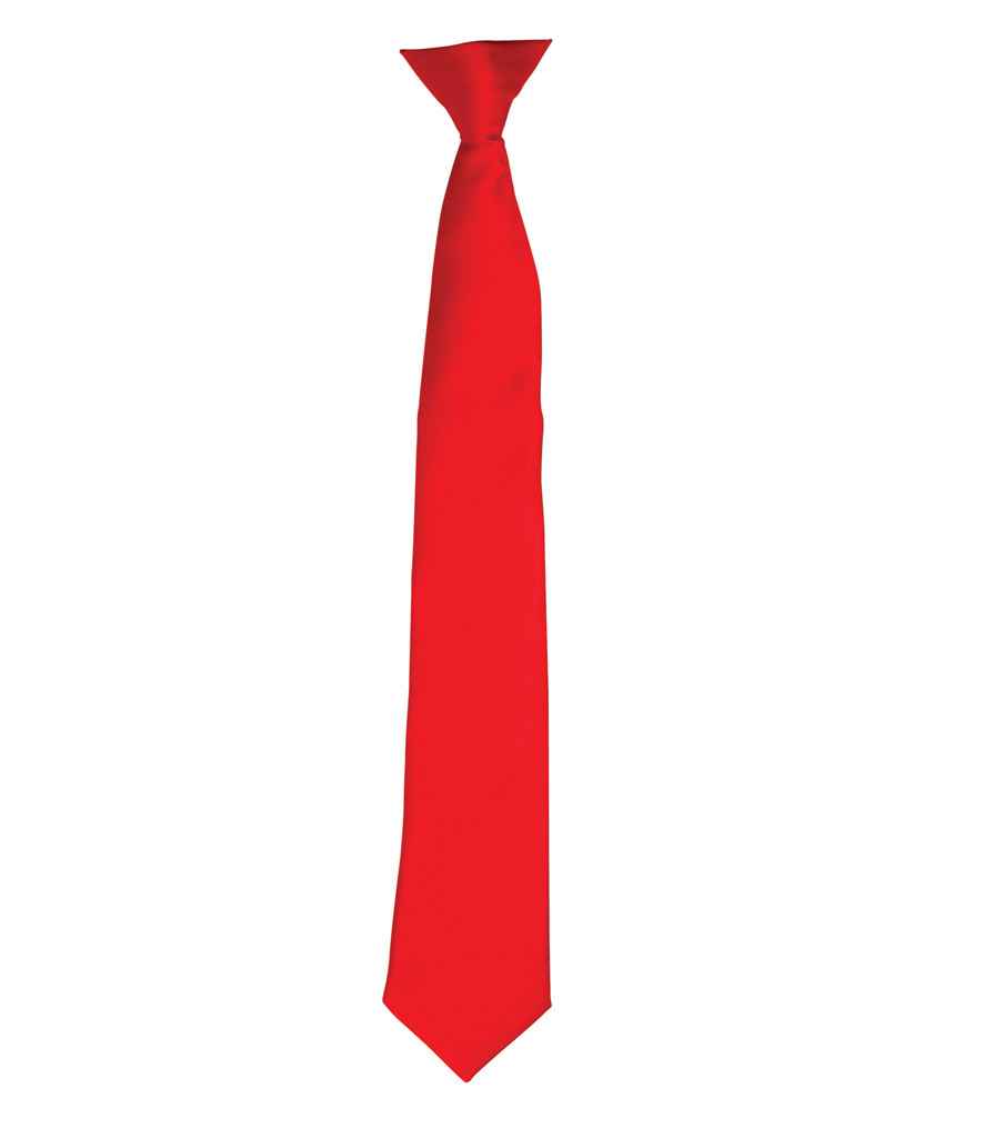 Premier 'Colours' Satin Clip Tie - Red