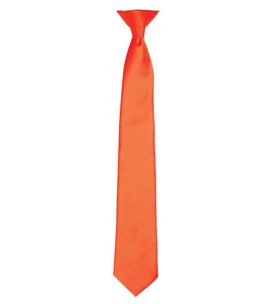 Premier 'Colours' Satin Clip Tie - Orange
