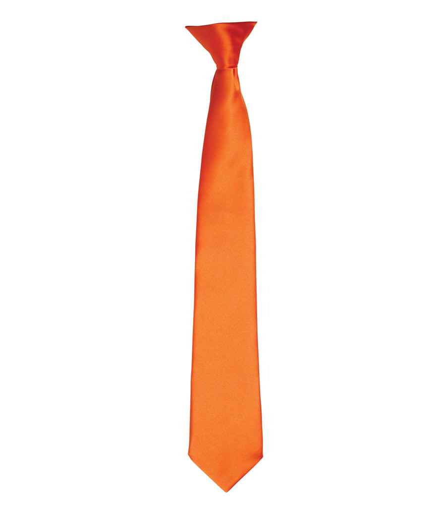 Premier 'Colours' Satin Clip Tie - Terracotta