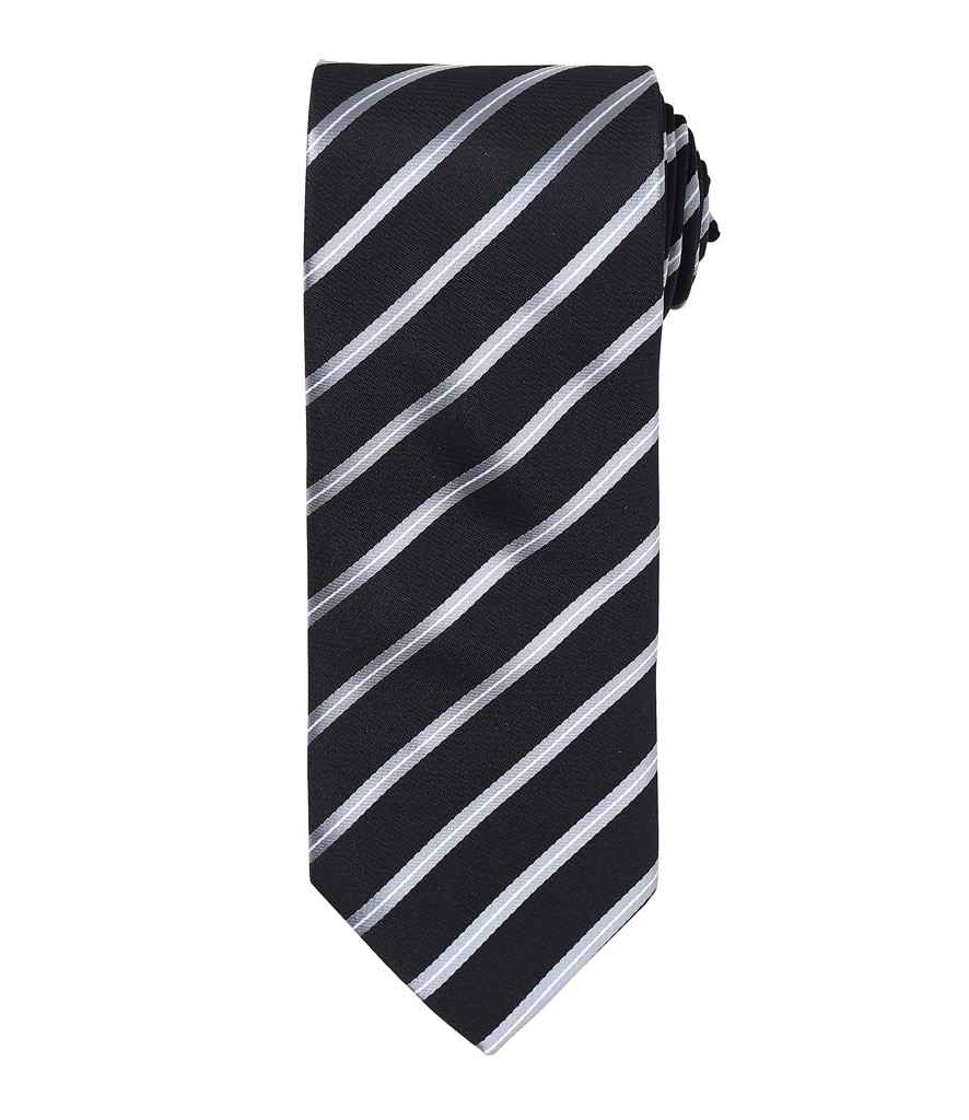 Premier Sports Stripe Tie - Black/Silver