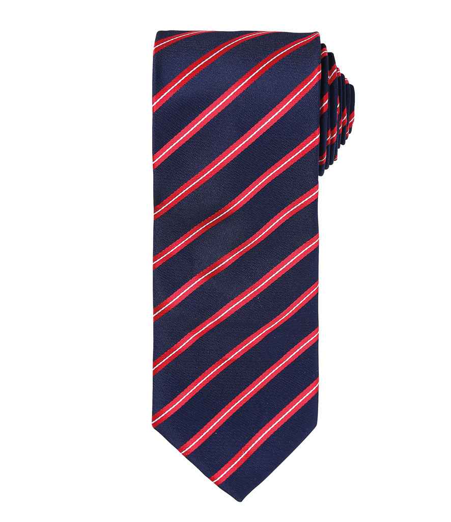 Premier Sports Stripe Tie - Navy/Red