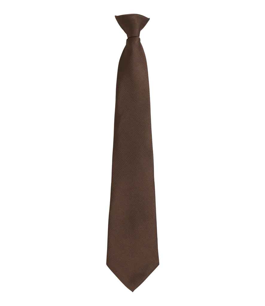 Premier 'Colours' Fashion Clip Tie - Brown