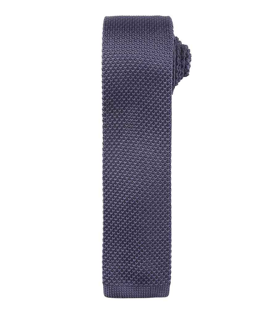 Premier Slim Knitted Tie - Steel