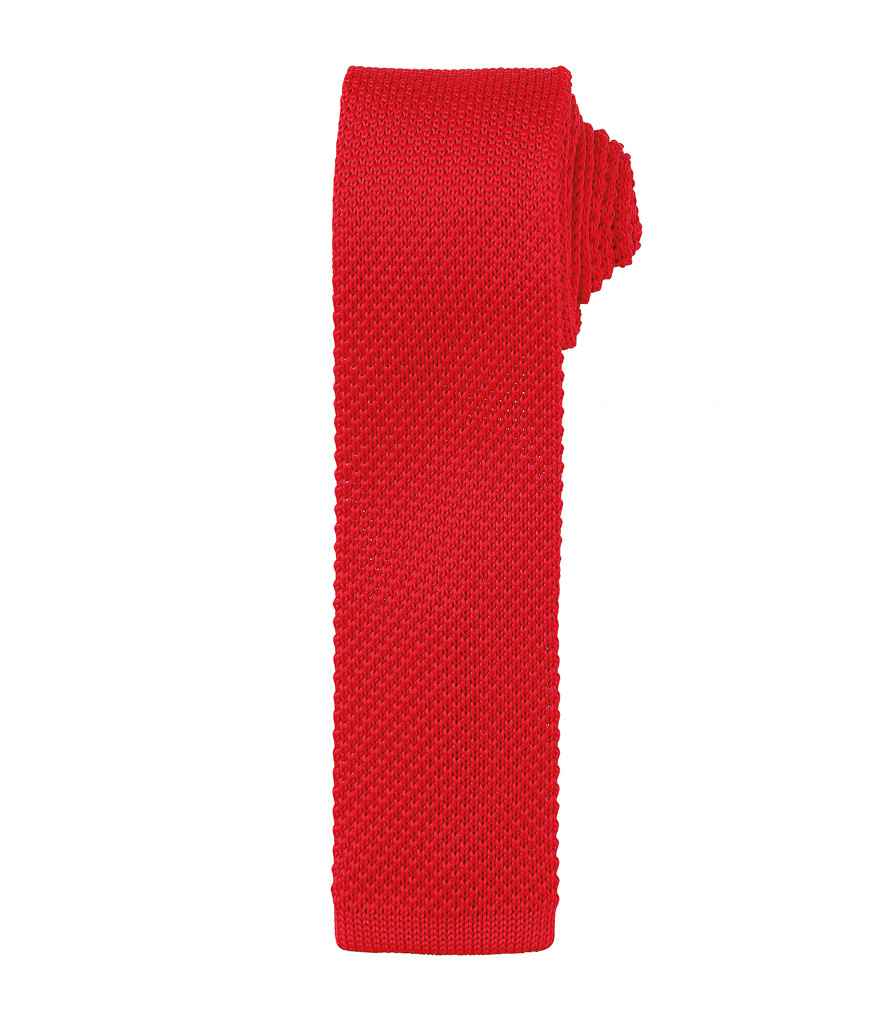 Premier Slim Knitted Tie - Red