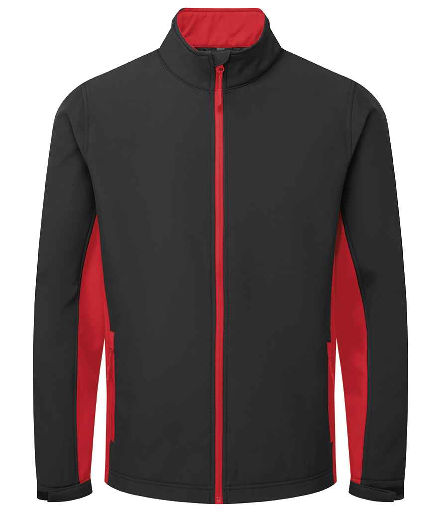 Premier Windchecker® Recycled Printable Soft Shell Jacket - Black/Classic Red