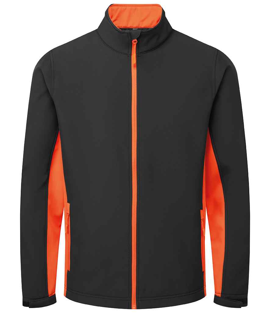Premier Windchecker® Recycled Printable Soft Shell Jacket - Black/Orange