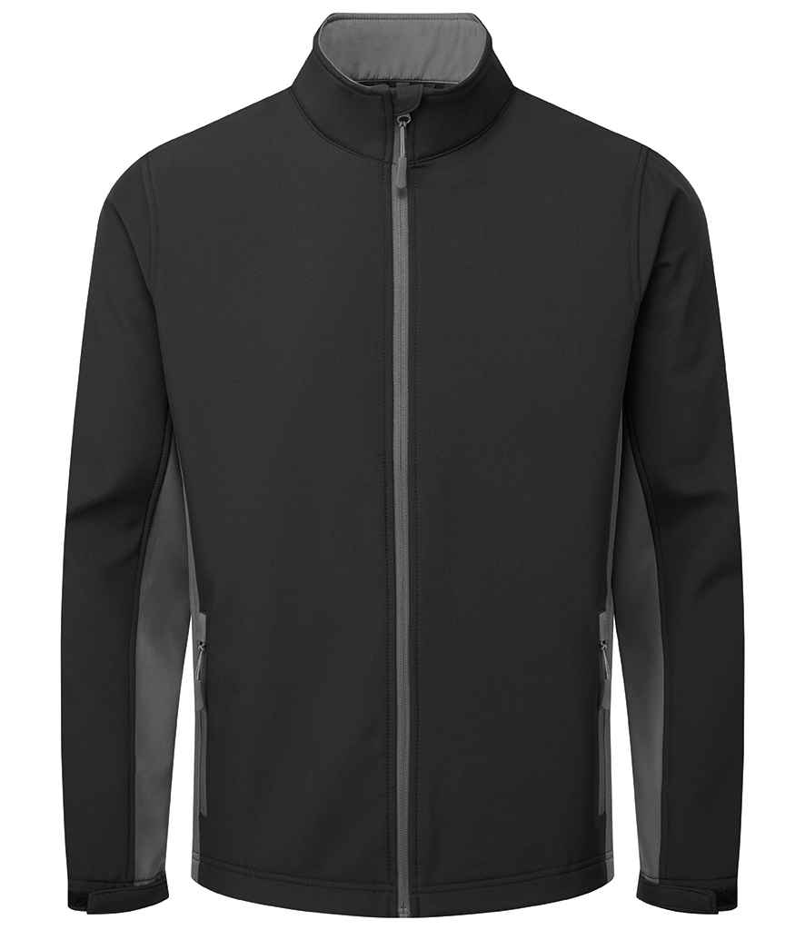 Premier Windchecker® Recycled Printable Soft Shell Jacket - Black/Dark Grey