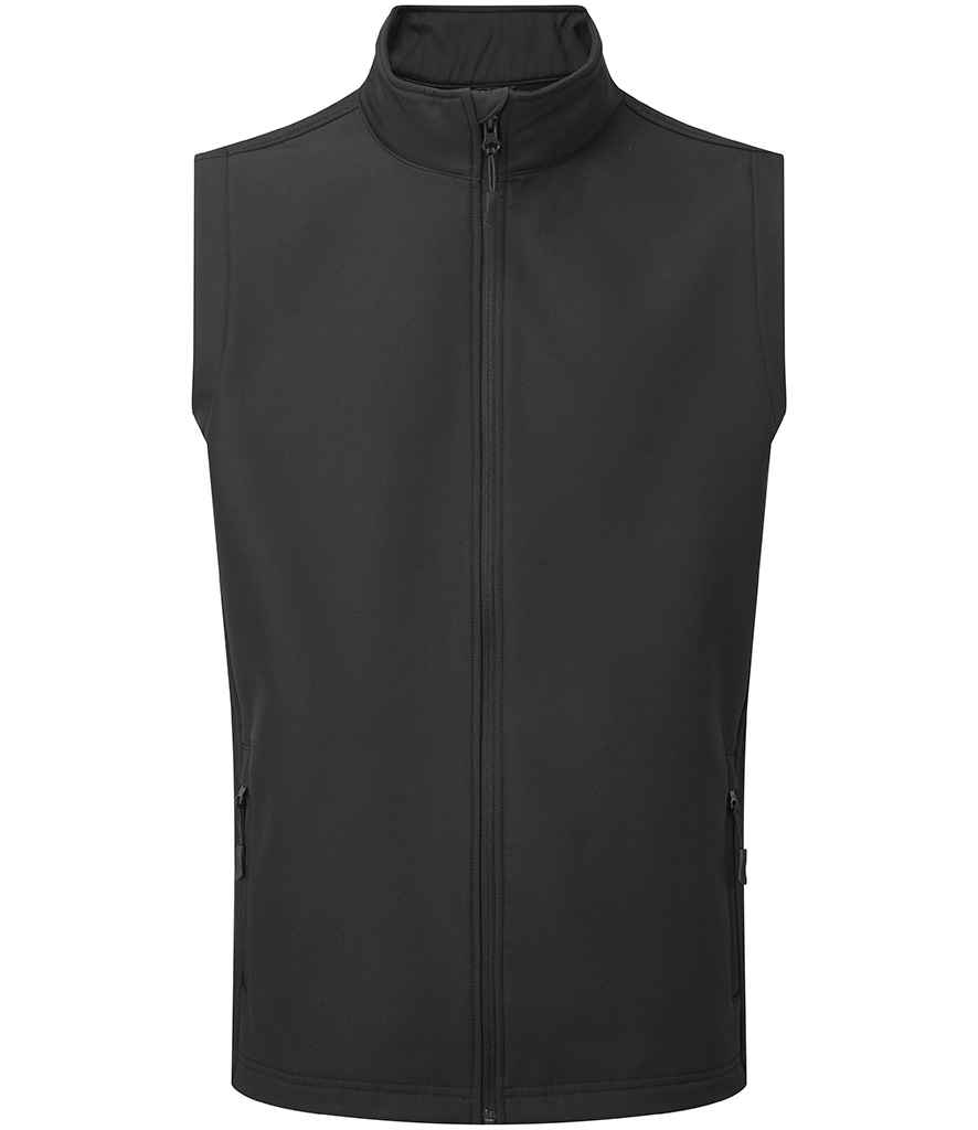 Premier Windchecker® Recycled Printable Soft Shell Gilet - Black