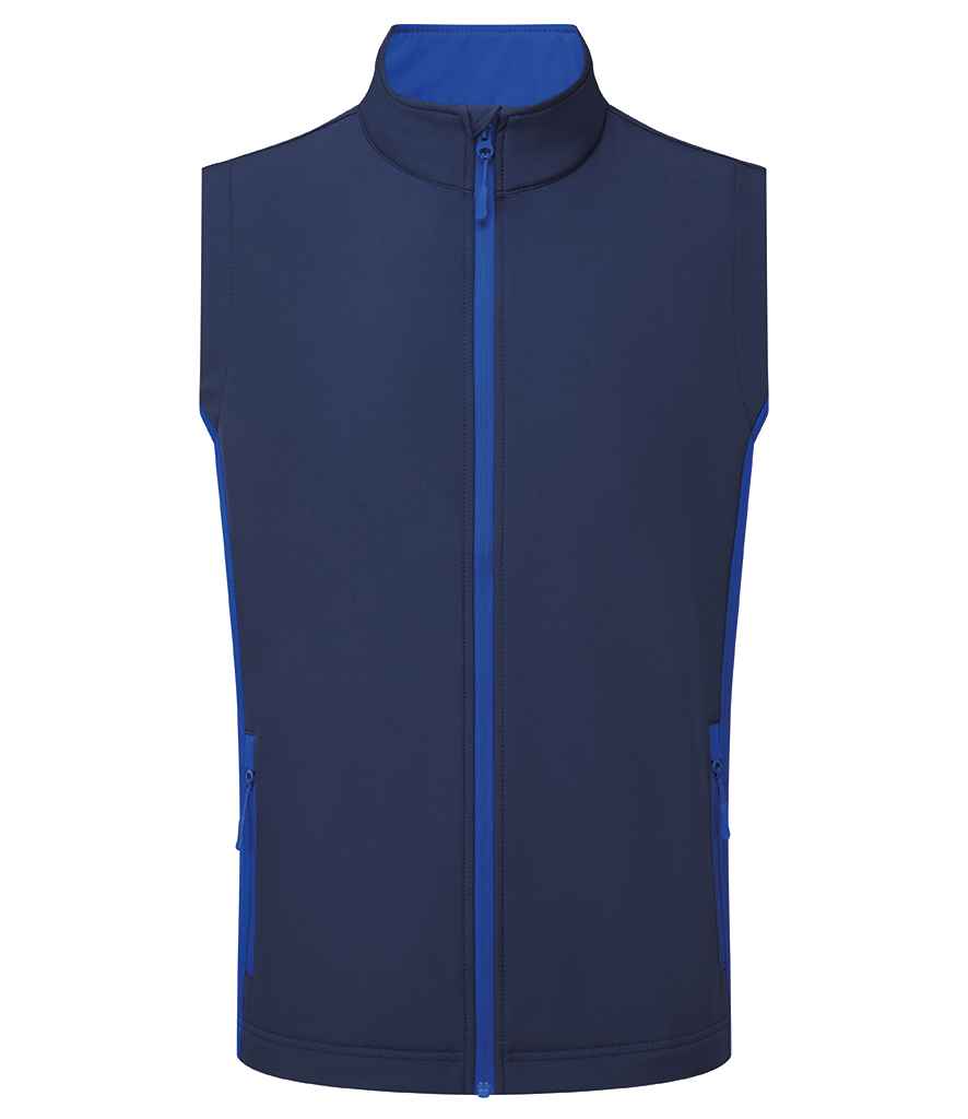 Premier Windchecker® Recycled Printable Soft Shell Gilet - Navy/Royal Blue