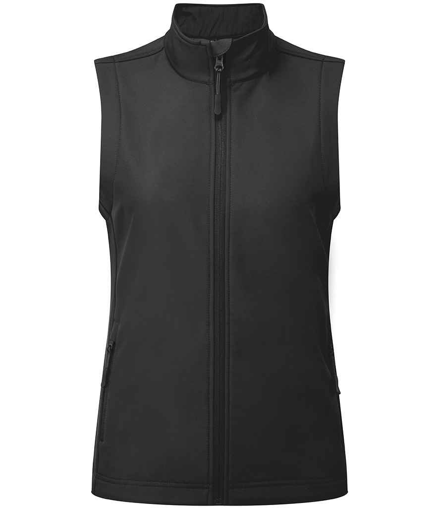 Premier Ladies Windchecker® Recycled Printable Soft Shell Gilet - Black