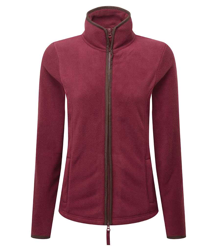 Premier Ladies Artisan Fleece Jacket - Burgundy/Brown