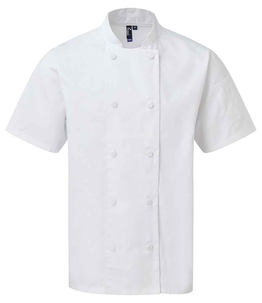 Premier Coolchecker® Short Sleeve Chef's Jacket - White